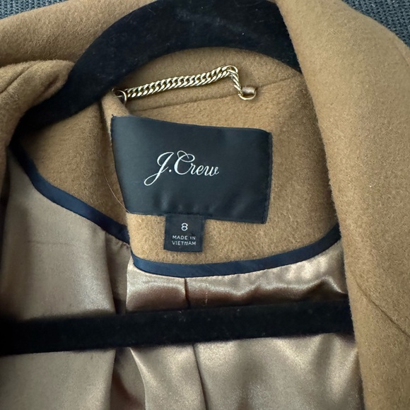 J. Crew Double-Breasted Camel Wool Trench Coat - Picture 2 of 3